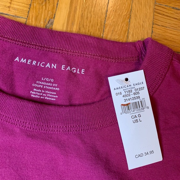 NEW AE AMERICAN EAGLE REFLECTIVE LOGO RETRO STYLE Y2K Longsleeve T Shirt - Picture 7 of 11
